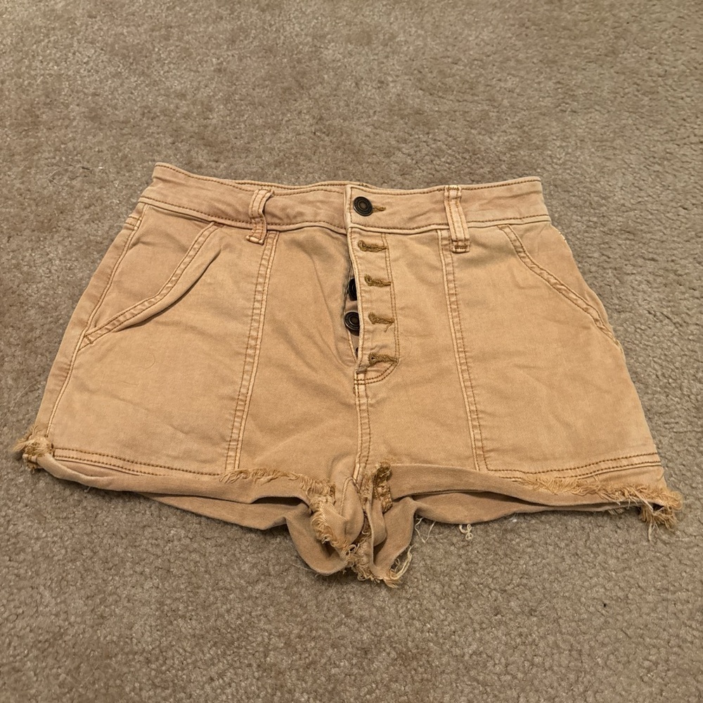 SO Women's High Waist Tan Shorts